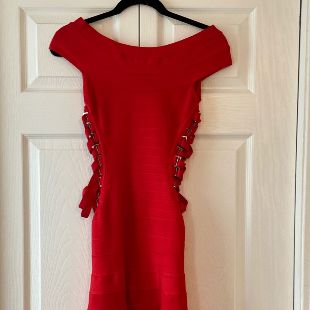 Herve Leger a-line dress